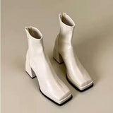 Breakj High-Heeled Boots Female Autumn 2024 Thick Platform Thin Boots Increased Elastic Boots Waterproof Platform Martin Boots Thick Heel Ankle