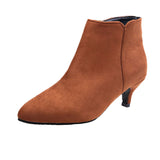 Breakj Women's Shoes 2023 Autumn Velvet Fine-Heeled Short Boots Women Wish New Large-Size Shoes Martin