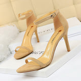 Breakj Fashion Sexy Sandals Ultra High Heel Suede Open Toe With Summer