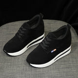 Shoes Women Casual Lace Up High Heels Female Wedges Sneakers Fashion Breathable Comfort Increase Within Shoes for