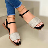 Summer Sandals Women Flats Open Toe Slip-On Outdoor Beach Flat Shoes for Women Classic Casual Solid Color Sandals 2021