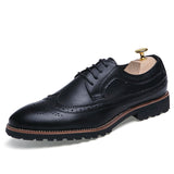Leather Brogue Men Shoes Lace Up Men Loafers Breathable Formal Men Dress Shoes Wedding Shoes Handmade Zapatos De