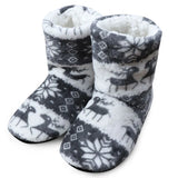 Socks Shoes Woman Home Slippers Christmas Elk Indoor Shoes Warm Contton Slipper Plush Insole Anti-Skid Sole Botas