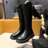Celebrity Boots 2024 Spring And Autumn New Women's Boots With Thick Soles But Knee-High Boots Show Skinny Knight