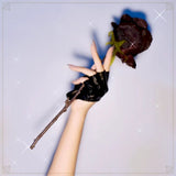 Faux Leather Gloves Gothic Lolita Harajuku Dark Punk Girl Jk Riding Rock Hollow Leather Gloves Half Finger Unisex