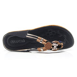 Bird Summer Female Cool Slippers Lattice Flat Bottom Double Bottom Bow String Beads Comfortable Female Clip Foot