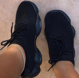 Autumn Sneakers Women's Mesh Flats Shoes Woman Lace Up Casual Female Shoe Comfort Candy Color Solid Ladies Plus Size
