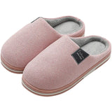 Autumn and Winter Cotton Slippers Indoor Non-slip Soft Bottom Warmth Month Shoes Simple Plush Half-pack with Floor