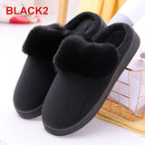 Shoes Rabbit Ear Floor Indoor Cotton Slippers Autumn Winter Warm Fur Slippers Women Non-Slip Platform Shoes Home