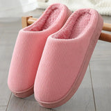Winter Keep Warm Slipper Home Plush Slides Solid Color Women Warm Indoor Beadroom Hourshold Shoes Men Cotton