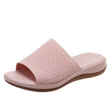 Breakj Summer New Large Size Women's Shoes Casual Flying Shoes Soft Polyurethane Lightweight Flat-Bottomed Slippers