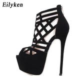 Summer Women Hollow Sandals Pumps Party Platform Pumps Wedding Stiletto Heels Open Toe High Heels Dress Shoes Pure