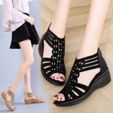 Women 2023 New Sandals Fashion Thick Sole Middle-Aged Mother Toe Heel Soft Sole Comfortable