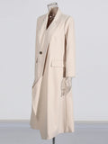 Fashion Irregular Design Long Coat 2025 Summer New Slant Door Fowl Solid Color With Wind Coat