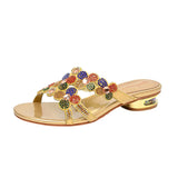 Slippers Full Of Diamond High Heels Women's New Fashion Thick Heels Wear Fashionable Sexy Slippers In The Summer Of