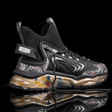 Men Casual Running Sports Shoes Breathable High Top Sneakers Thick Bottom Increased Basketball Shoes for