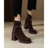 Breakj Your Eyes Into The Thick Bottom And Splicing Short Fashion Boots Women Autumn And Winter After The Zipper Frosting High And Short
