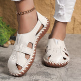 Breakj New Summer Women's Shoes Flat Sole Casual Sewing Shoes Large Size Round Head Women's Shoes Lazy
