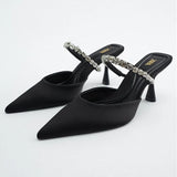 Breakj Head Behind The Empty Women's Shoes Drill Head Fine And Fashion Slippers Women Fashion Fashion
