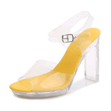 Breakj New Korean Version Of The Runway Show Model Shoes Flat Heel Sexy Black Waterproof Table 11CM High Heel Sandal Female