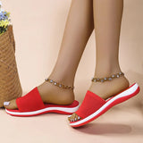 Breakj Summer New Large Size Women's Shoes Casual Flying Shoes Soft Polyurethane Lightweight Flat-Bottomed Slippers