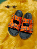 Size Slippers Female 2023 New Sweet Cool Belt Buckle Willow Nail Flat Slippers Wear Open Toe Word