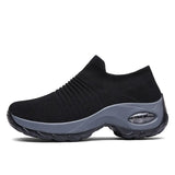 Tennis Shoes Air Cushion 5CM Height Increase Sports Sneakers Breathable Female Walking Sock Shoes Thick Bottom