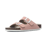 Camel Cork Sandals Men's Flock Faux Suede Mule Clogs Slippers Brown Classic Two Buckle Cork Slides Slippers For Men