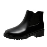 Size Short Boots Children's 2023 Spring And Autumn New Red Martin Boots Round Head, Thick Heels, Medium Heels, Tight Short