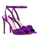Ladies Red, Purple And Black Knotted High-Heeled Sandals Are Sold Directly To