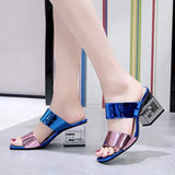 Spring And Summer New Style Thick Heels, One-Word Flip-Flops, Sandals, Slippers, Fashion Slippers, Korean Version Of Women's High