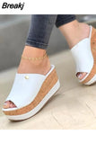 Slippers Women Shoes 2023 Summer Peep Toe Sandals Fashion Platform Slippers Outdoor Casual Flip Flops Sandalias De