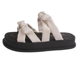 Breakj Summer New Fashion Korean Version Bow Knot Sweet And Lovely Thick Bottom Outside Wear Cool Slippers Women's Shoes Hot