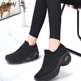 2020 Summer Women Sneakers Fashion Breathable Mesh Casual Shoes Platform Sneakers For Women Black Sock