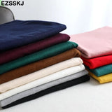 sleeve sweater solid slim Sweater Pullovers Women winter autumn thin O-neck chic 2021 sweater