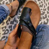 Breakj Toe Slippers 2023 Summer New European Code Flat Bottom Retro Cool Drag
