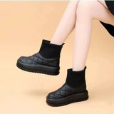 Breakj And Winter Pure Color Snow Boots Platform Fashion Gently Breathable High Appearance Level Female Cotton Shoes To Keep Warm Simple Hot