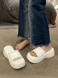 Breakj Summer New Thick Bottom Slippers Women Wear Temperament High With One-Drag Small Cake Slope And Half