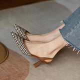 2021 Women High Heels Brand Pumps Shoes Pointed Toe Slingback Summer Sexy Zapatos De Mujer Plataforma Sandales Sapatos
