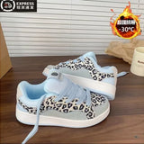 Breakj Leopard Print Fashion New Women's Shoes Board Shoes Small White Shoes Fairy Tale Wind Simple Thick Sole Close Skin Heighten Hot