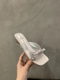 Breakj Cool Drag Bow One-Word Slippers 2025 Summer New Fairy Shoes Wearing Temperament Coarse