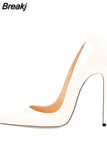 High Heels Women Shoes Pumps 12 cm Stilettos Shoes For Women PU Leather Wedding Shoes brown nude black YG001
