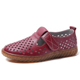 Women's Mother Female Genuine Leather White Shoes Sandals Loafers Moccasins Hook Loop Outdoor Cool Beach Summer