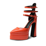 Spring and Summer New Luxury Women's Shoes Fashion Sexy High Heels Party Shoes Wedding Shoes Patent Leather Platform