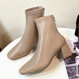 Breakj Version Of The Head Thick And Short Boots Woman New Fashion Zipper High And Martin