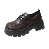 Head Small Leather Shoes Female College Wind Jk Uniform Shoes A Word Button Soft Sister Mary Jane Single Shoes Black