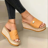 Breakj Size Thick Bottom One Word Slipper Female Womens Slippers Slope With Pine Cake Thick Bottom Cool Drag Female