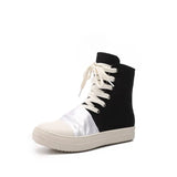 44 Chaussure Femme Women Sneakers Zipper Canvas leather Casual Shoes Mens 2022 Fashion Women Black Sneakers Ladies