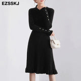 autumn winter thick Mermaid sweater dress elegant knit Trumpet dress women slim midi dress Female chic knit elegant