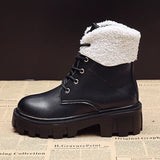 Ladies Winter Shoes Women Snow Boots Thick Sole Non-slip Warm Plush Cold Winter Women Ankle Boots Black Snow bottes